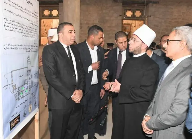 وزير الأوقاف ومحافظ بني سويف يتفقدان أعمال تطوير مسجد وضريح السيدة حورية ببني سويف