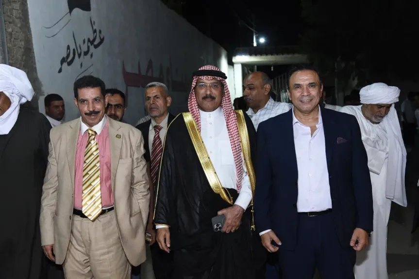 مدحت بركات يستقبل الشيخ كامل مطر في لقاء ودي حاشد بمنشية القناطر بحضور قيادات القبائل والعائلات المصرية